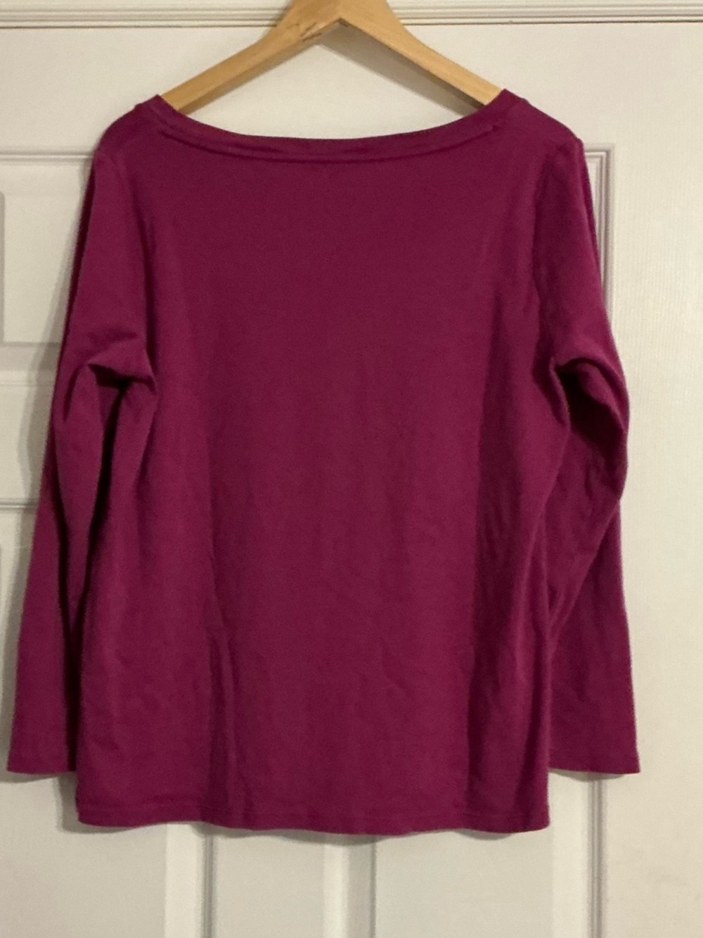 Talbots Long Sleeve Scoop Neck Top in Berry Plum - Picture 2 of 5